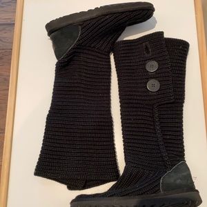 Black knit UGG boots-size 6